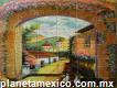 Mural de talavera colonial pintado a mano